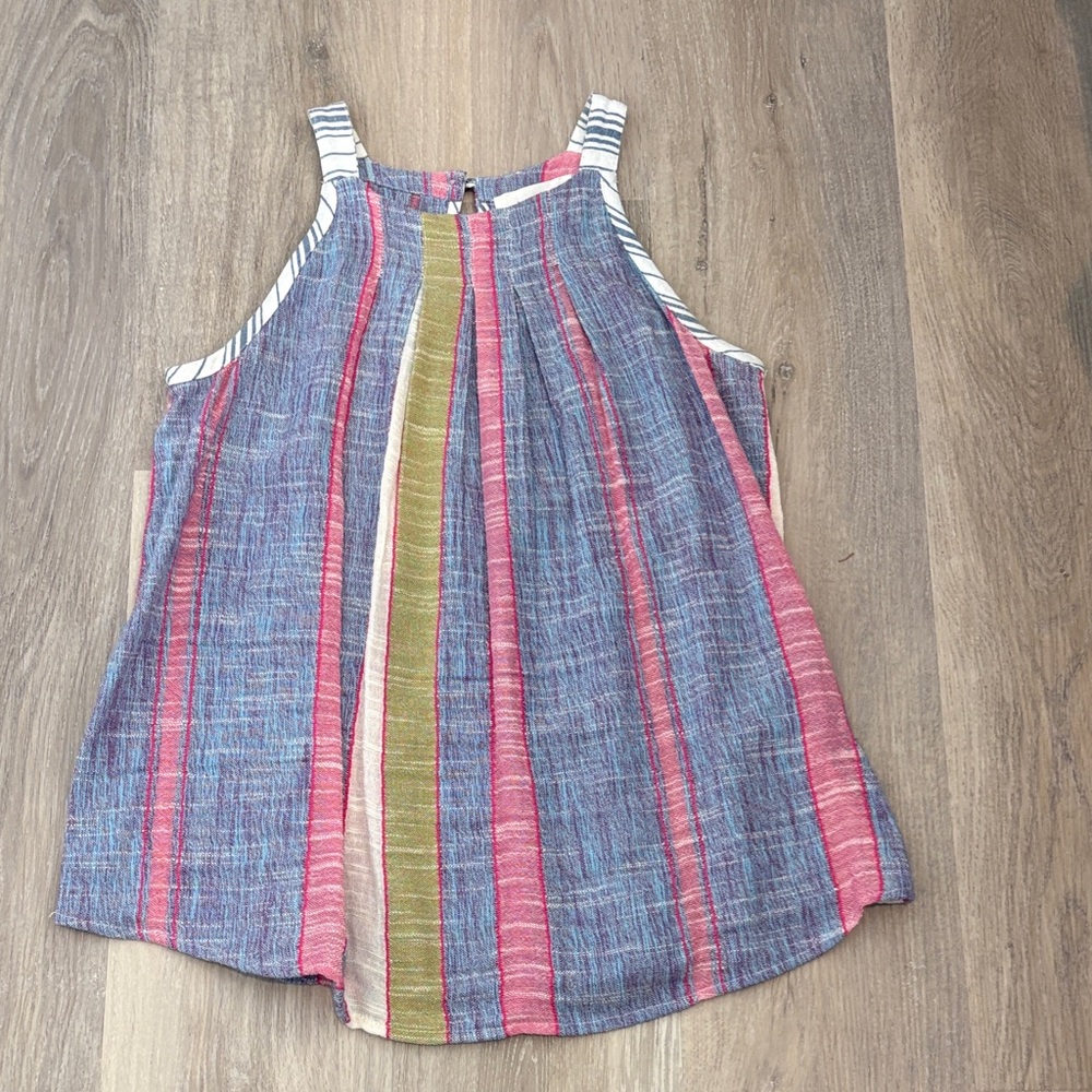 Anthropologie Multicolor Striped Sleeveless Tank — Blue, Pink & Green